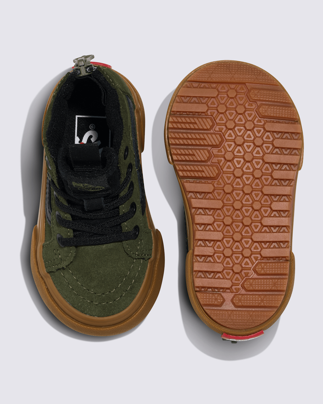 Kids|Sale Vans Toddler Sk8-Hi Zip Gum Shoe in Grape Leaf Green / Gum