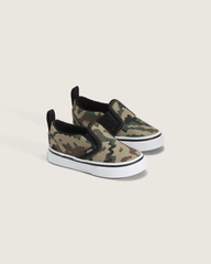 Kids|Sale Vans Toddler Classic Slip-On V Shoe in Camo Black / Green