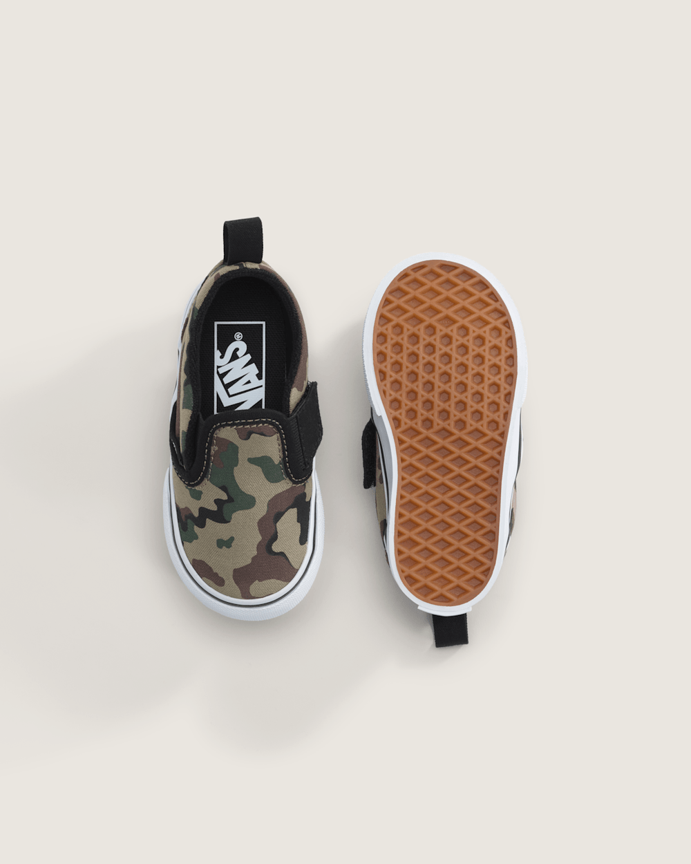 Kids|Sale Vans Toddler Classic Slip-On V Shoe in Camo Black / Green