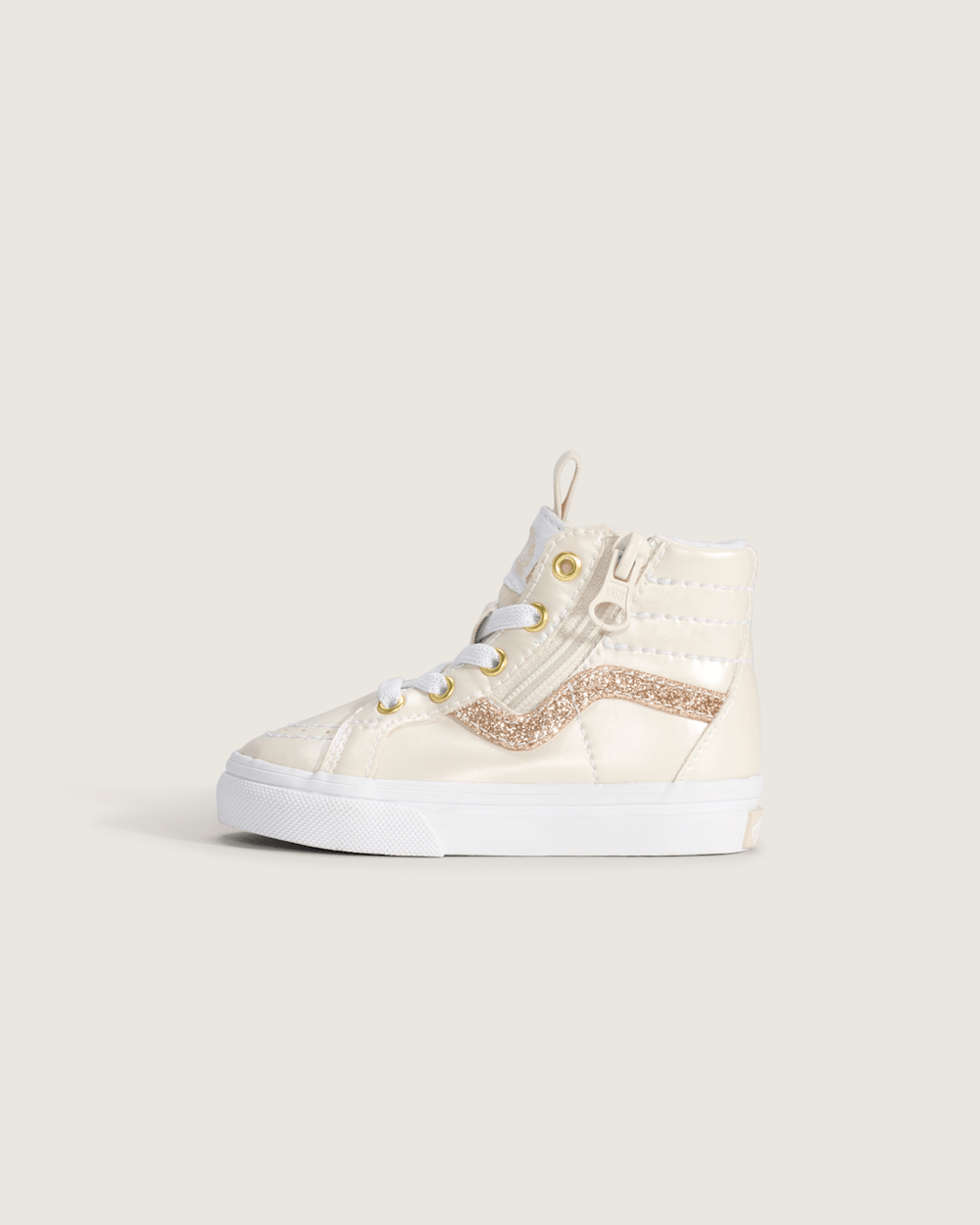 Kids|Sale Vans Toddler SK8-Hi Side Zip Shoe in Dazzled Turtledove White