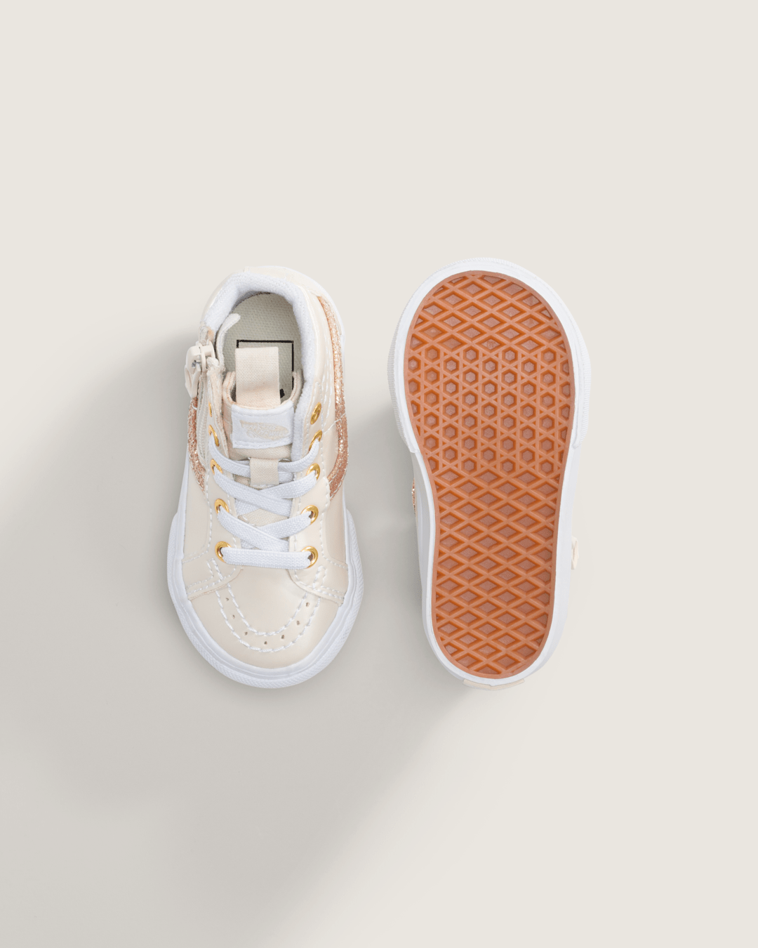 Kids|Sale Vans Toddler SK8-Hi Side Zip Shoe in Dazzled Turtledove White