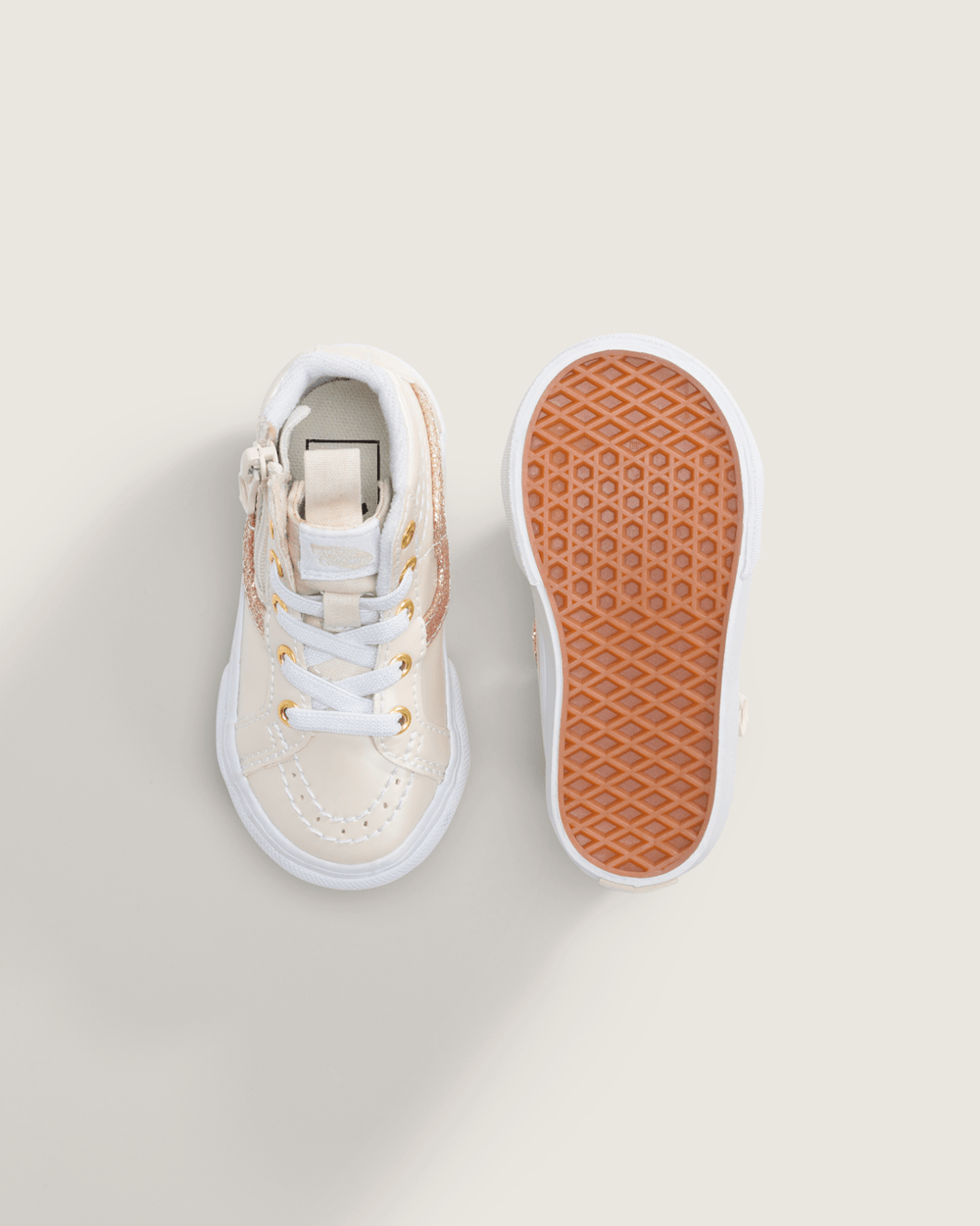 Kids|Sale Vans Toddler SK8-Hi Side Zip Shoe in Dazzled Turtledove White