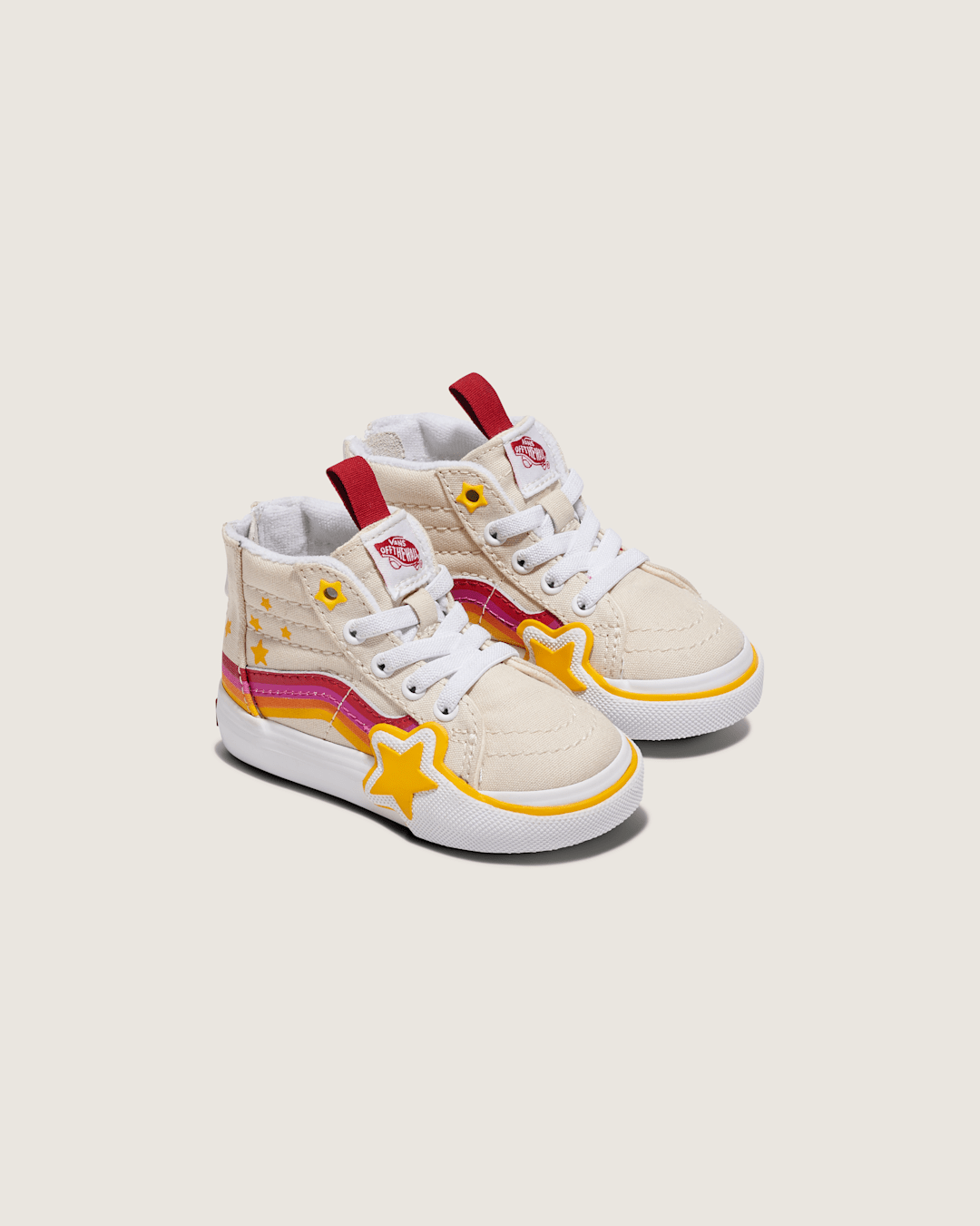 Kids|Sale Vans Toddler Sk8-Hi Zip Shoe in Rainbow Red / Yellow / Beige