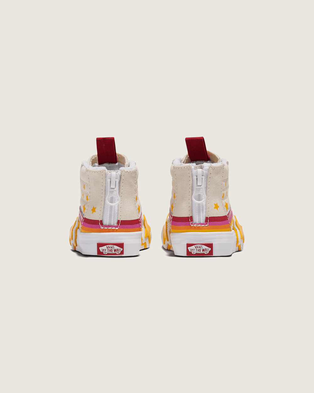 Kids|Sale Vans Toddler Sk8-Hi Zip Shoe in Rainbow Red / Yellow / Beige