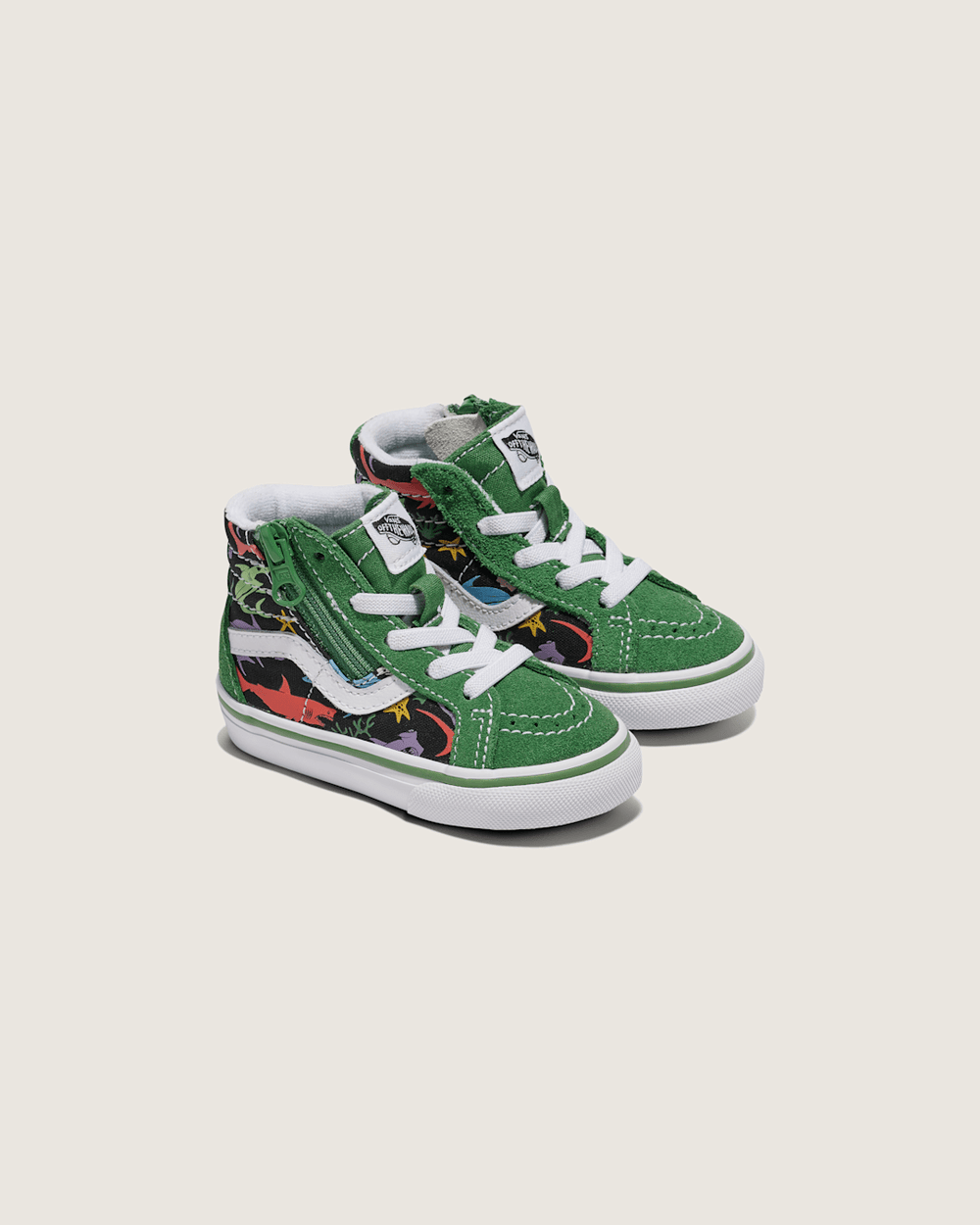 Kids|Sale Vans Toddler Sk8-Hi Reissue Side Zip Shark Shoe in Green / Black