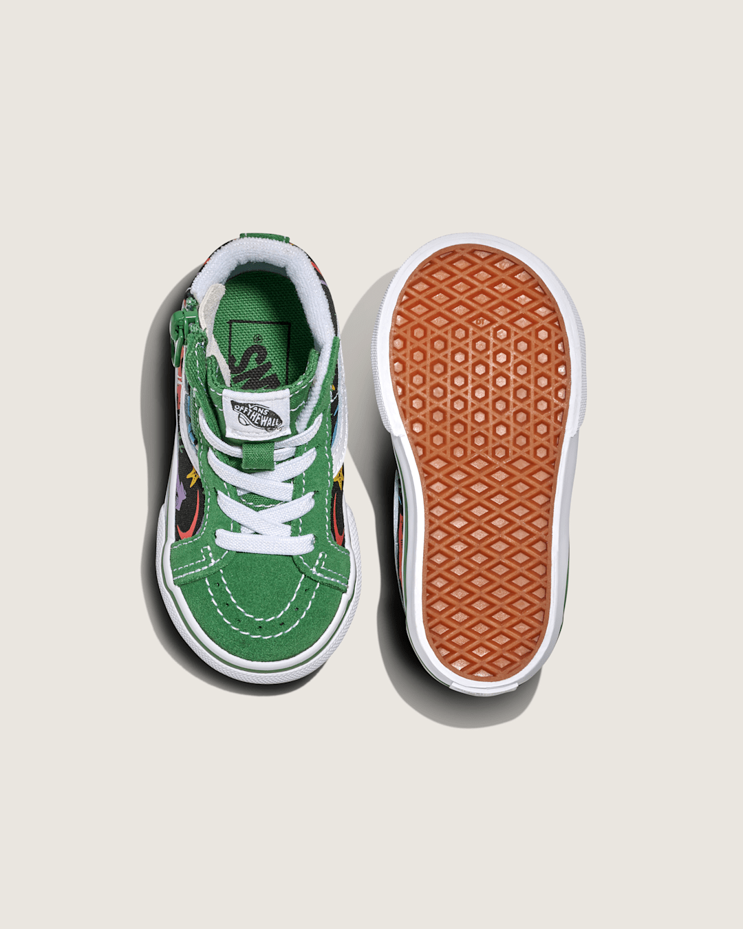 Kids|Sale Vans Toddler Sk8-Hi Reissue Side Zip Shark Shoe in Green / Black