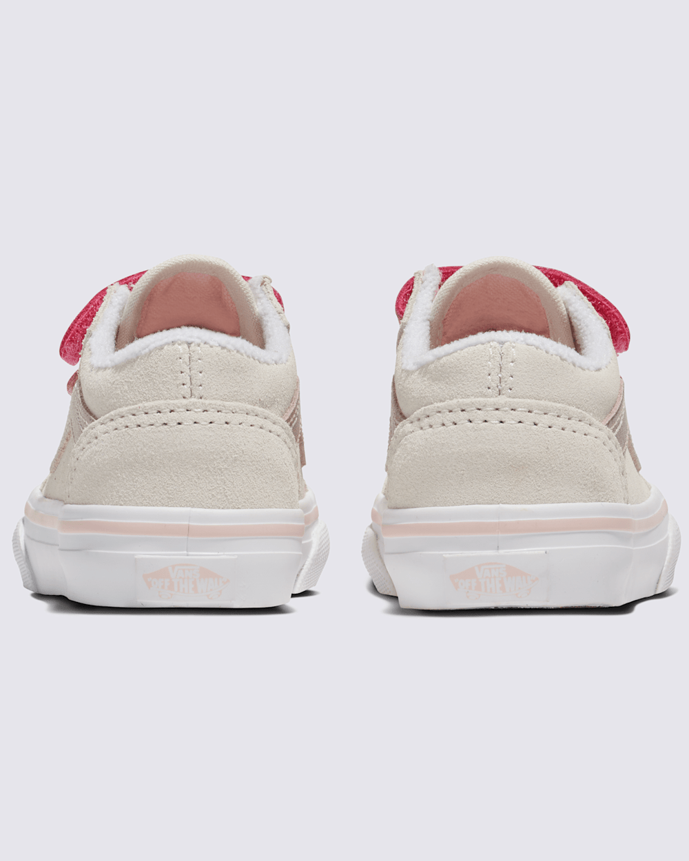 Kids|Sale Vans Toddler Old Skool V Shoe in Metallic Marshmallow White / Pink