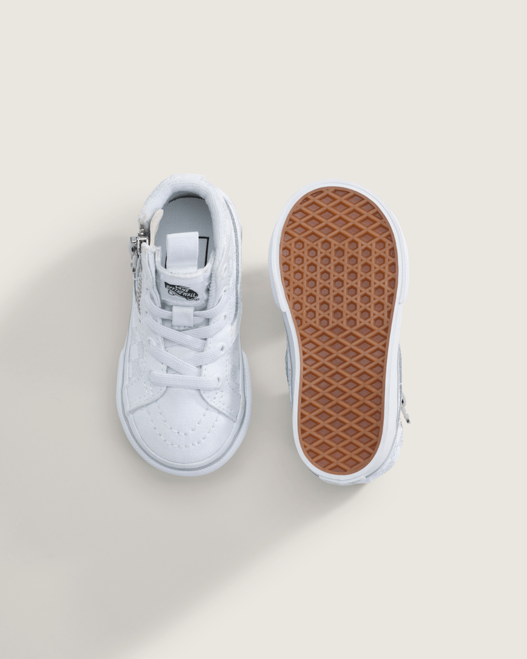 Kids|Sale Vans Toddler SK8-Hi Side Zip Checkerboard Shoe in Checkerboard Silver Grey