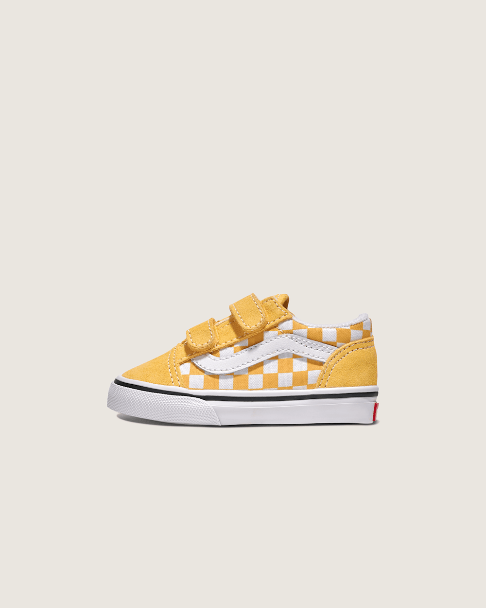 Kids|Sale Vans Toddler Old Skool V Checkerboard Shoe in Banana Cream Yellow / White