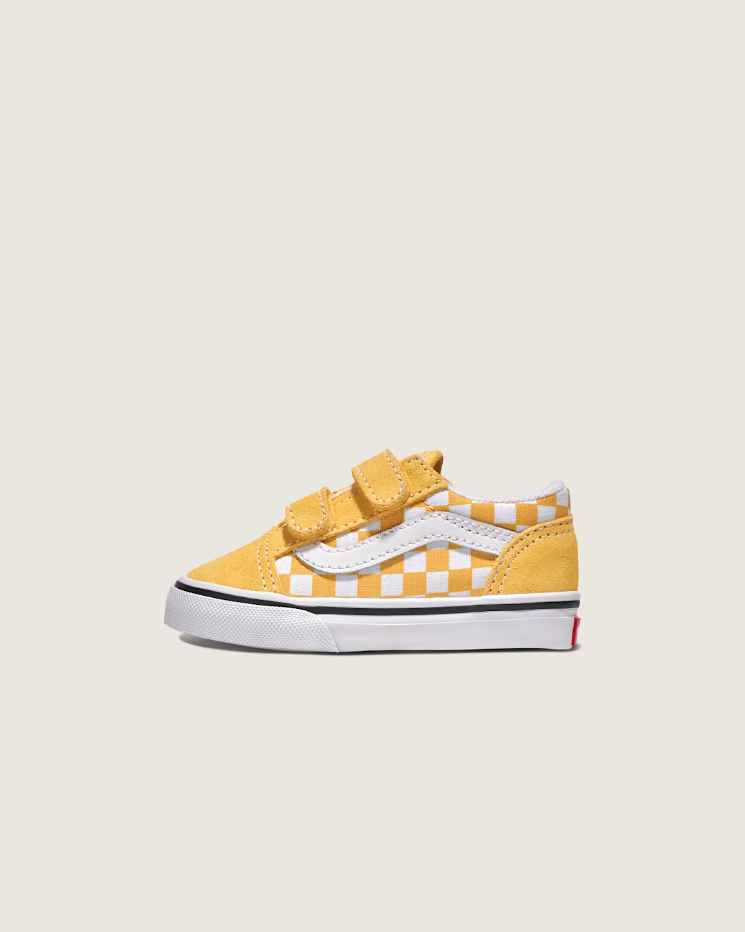 Kids|Sale Vans Toddler Old Skool V Checkerboard Shoe in Banana Cream Yellow / White