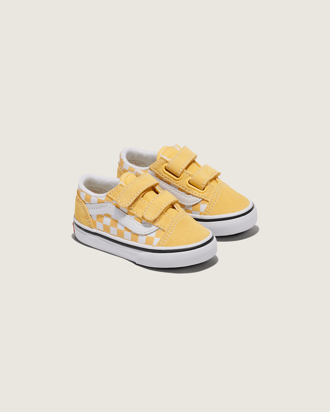 Kids|Sale Vans Toddler Old Skool V Checkerboard Shoe in Banana Cream Yellow / White