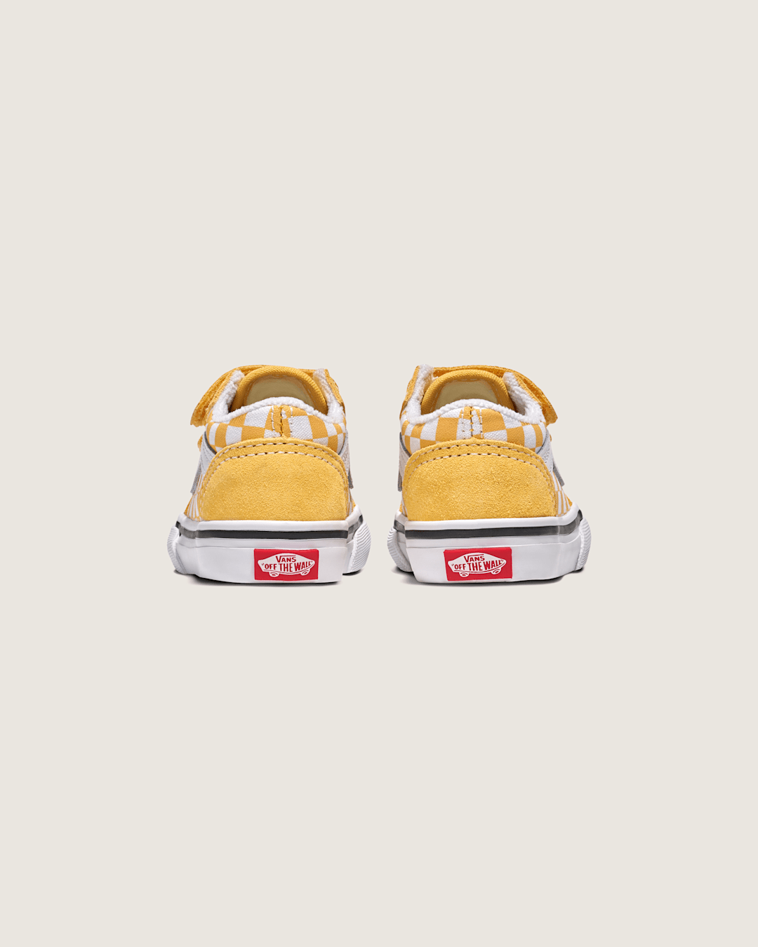 Kids|Sale Vans Toddler Old Skool V Checkerboard Shoe in Banana Cream Yellow / White