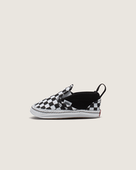 Kids Vans Infant Slip-On V Crib Checkerboard Shoe in Checkerboard Black / True White