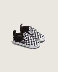 Kids Vans Infant Slip-On V Crib Checkerboard Shoe in Checkerboard Black / True White