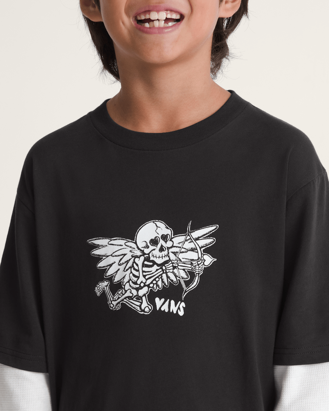 Kids Vans Kids Love Struck Thermal Twofer in Black