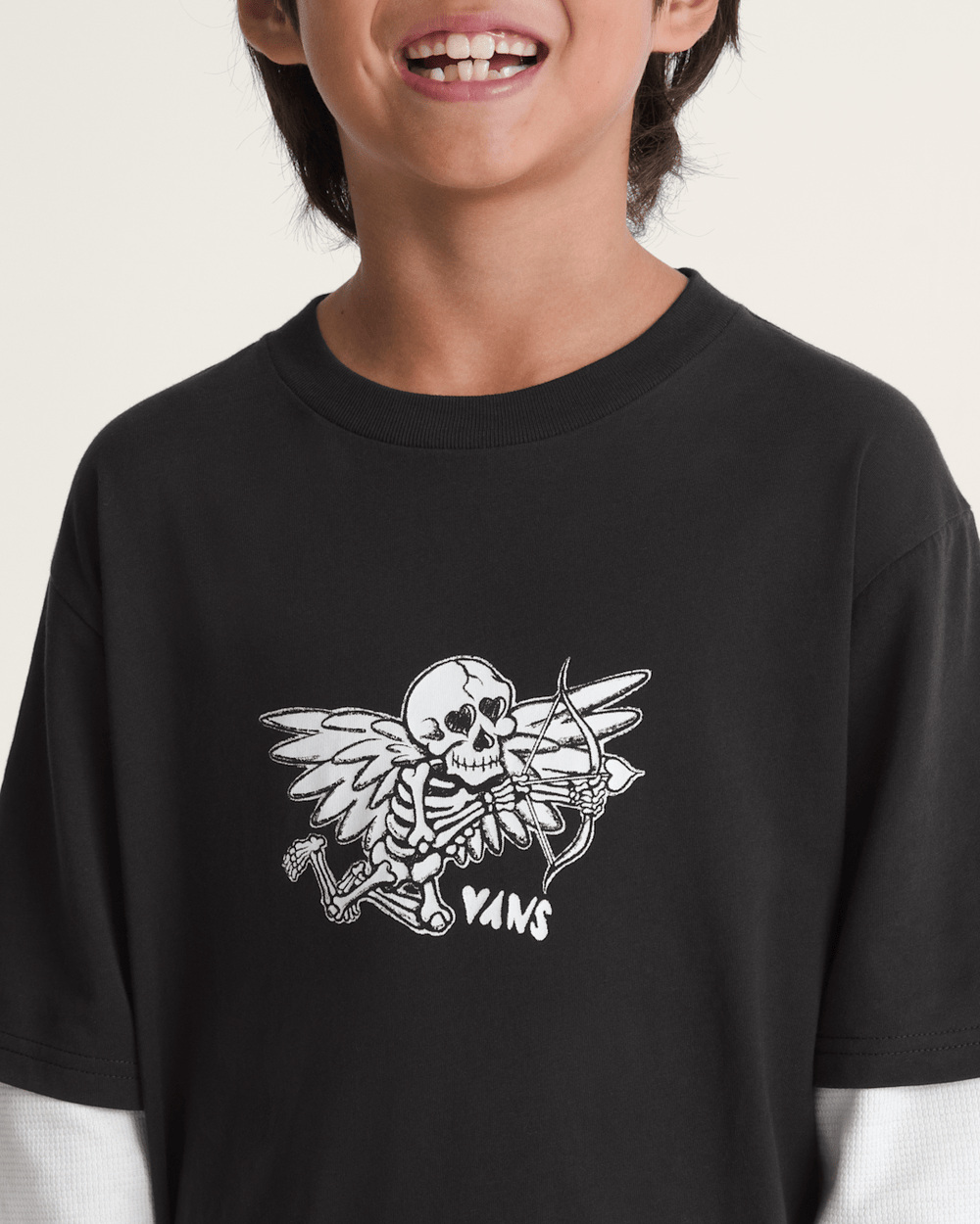 Kids Vans Kids Love Struck Thermal Twofer in Black