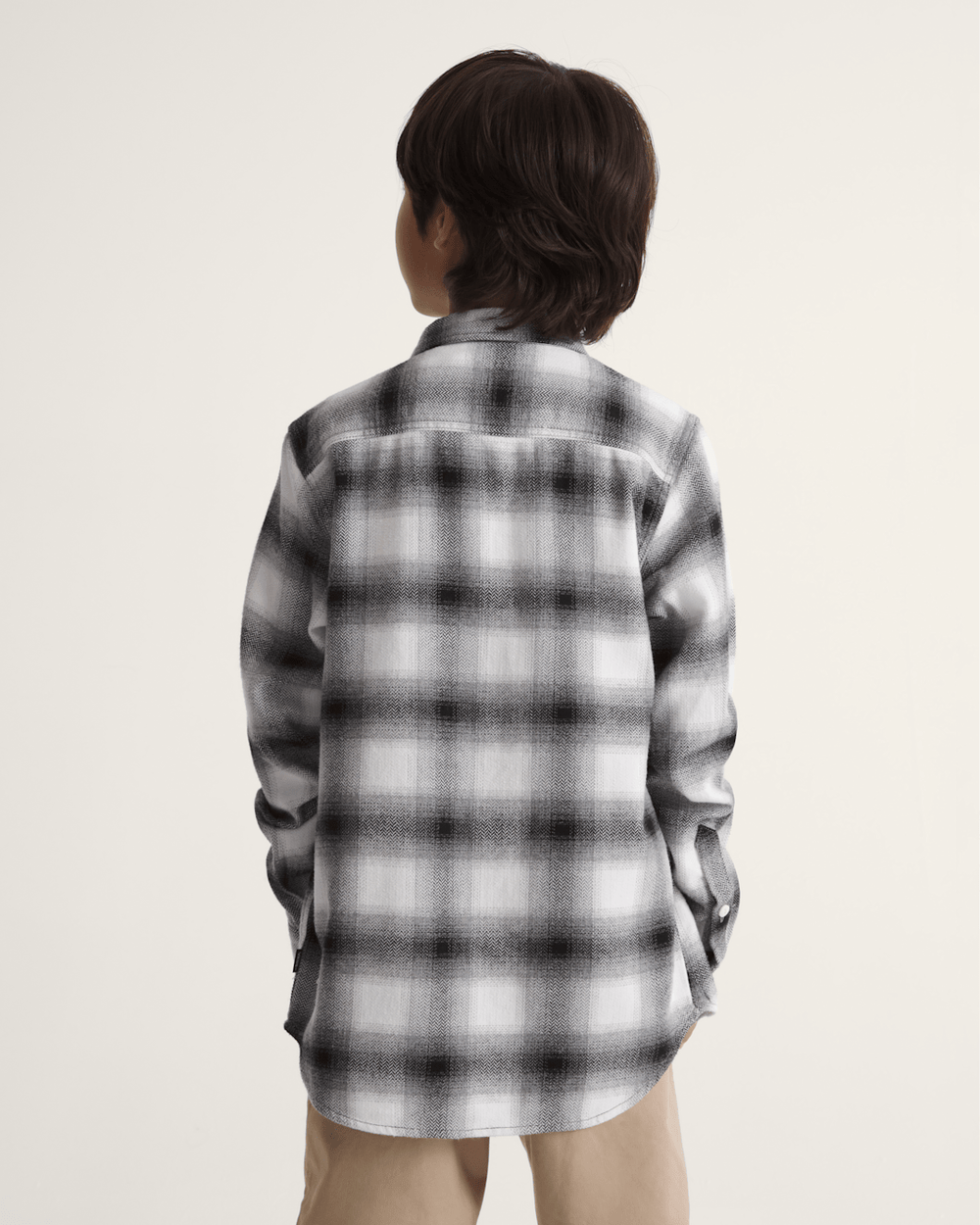Kids Vans Kids Lawson Plaid Flannel Shirt in Marshmallow White / Black