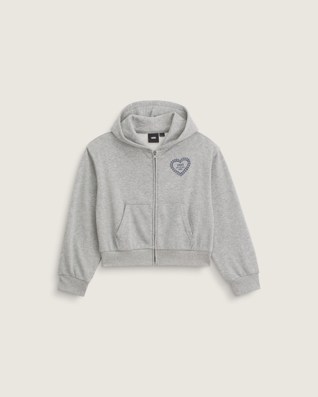 Kids Vans Kids Lacey Daze Retro Zip Hoodie in Cement Heather Grey