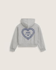 Kids Vans Kids Lacey Daze Retro Zip Hoodie in Cement Heather Grey