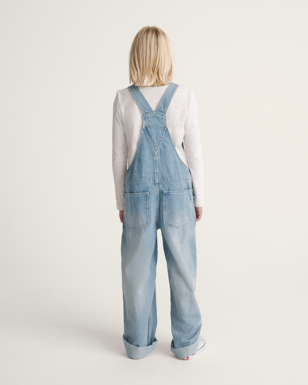 Kids Vans Kids Sirelle Denim Overalls in Stonewash Blue