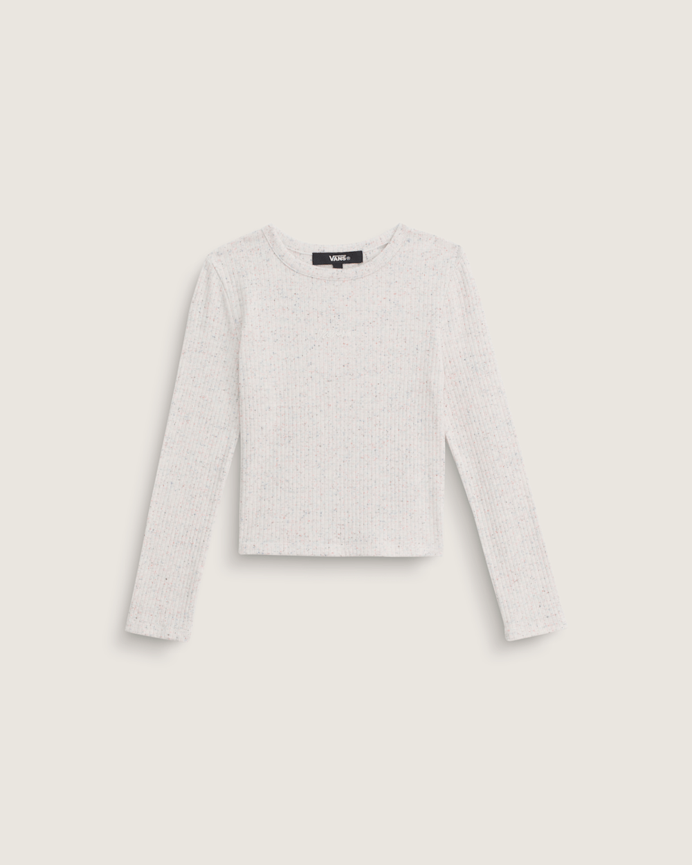 Kids Vans Kids Teri Confetti Rib Long Sleeve Shirt in Marshmallow White