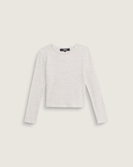 Kids Vans Kids Teri Confetti Rib Long Sleeve Shirt in Marshmallow White