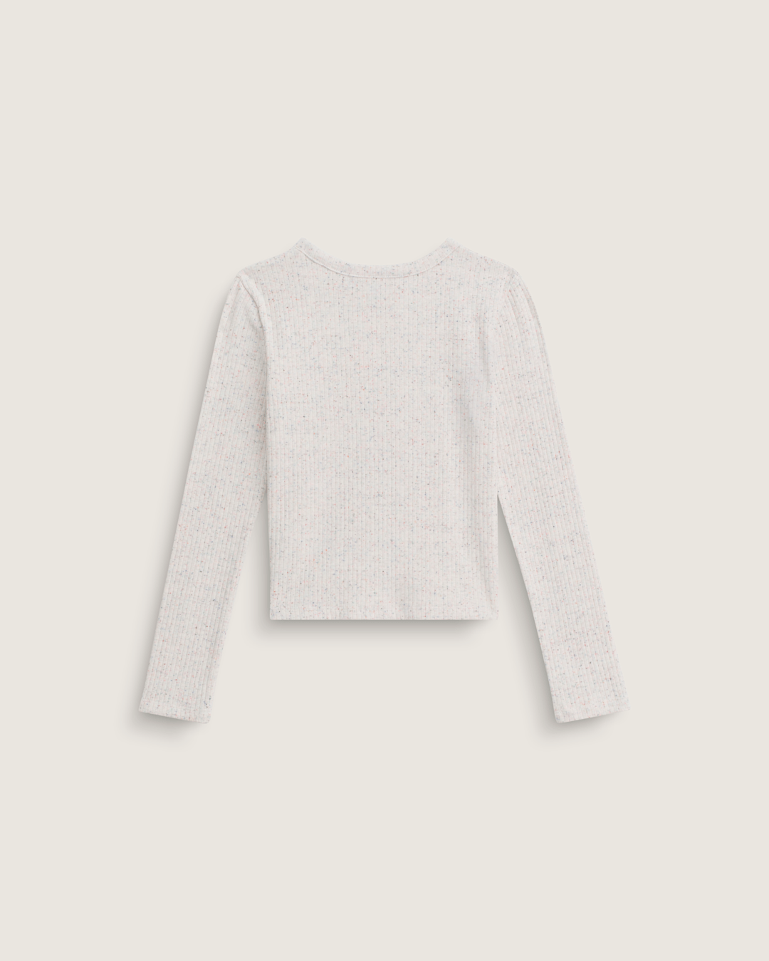 Kids Vans Kids Teri Confetti Rib Long Sleeve Shirt in Marshmallow White