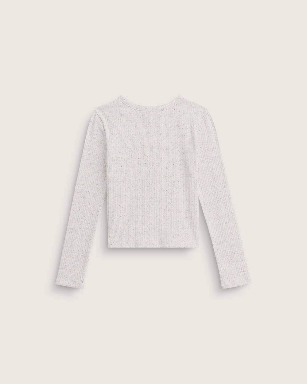 Kids Vans Kids Teri Confetti Rib Long Sleeve Shirt in Marshmallow White