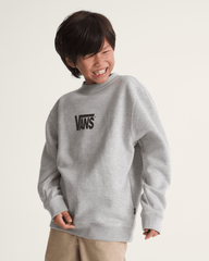 Kids Vans Kids Stretch Logo Crew Sweatshirt in Cement Heather Grey