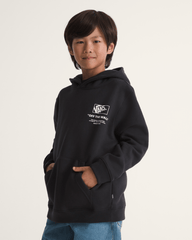 Kids Vans Kids Stacked Hi Pullover Hoodie in Black / White