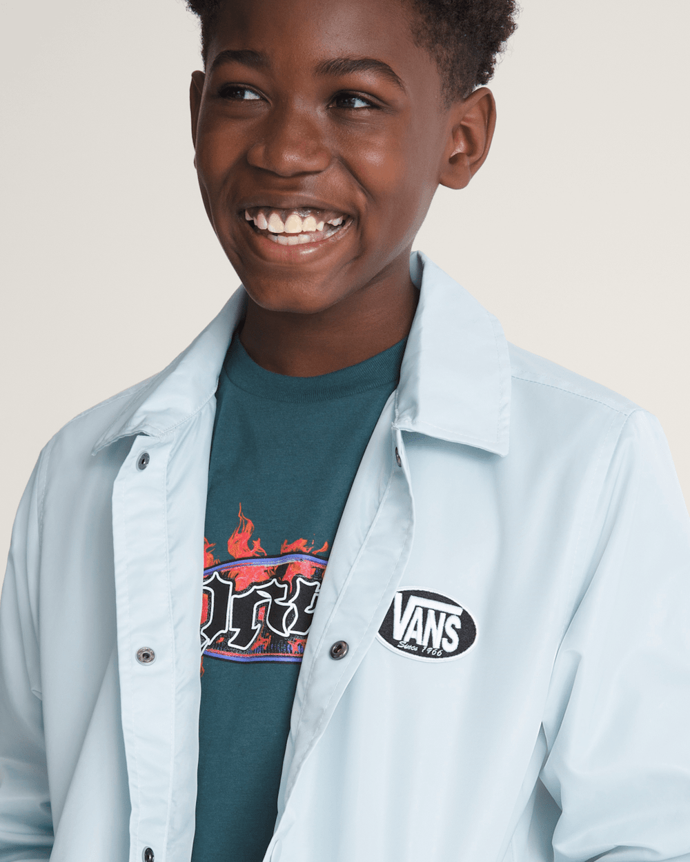Kids Vans Kids Torrey Coaches Jacket in Dawn Mist Blue