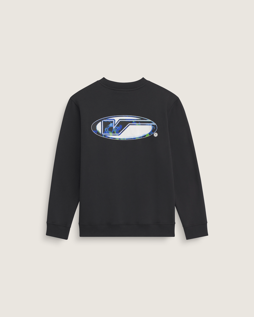 Kids Vans Kids Bevel Flame Crew Sweatshirt in Black