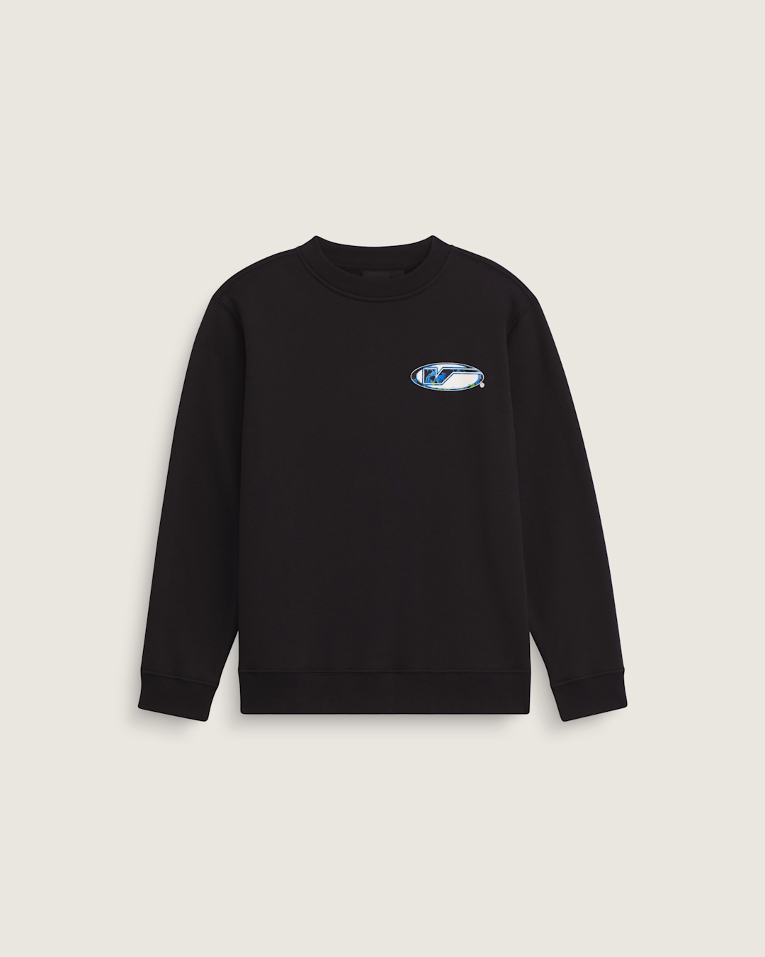 Kids Vans Kids Bevel Flame Crew Sweatshirt in Black