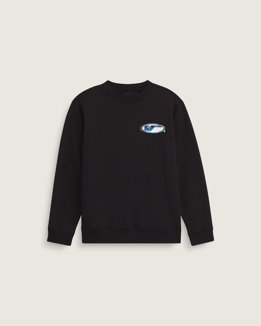 Kids Vans Kids Bevel Flame Crew Sweatshirt in Black