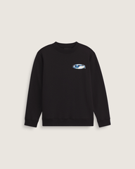 Kids Vans Kids Bevel Flame Crew Sweatshirt in Black