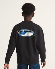 Kids Vans Kids Bevel Flame Crew Sweatshirt in Black