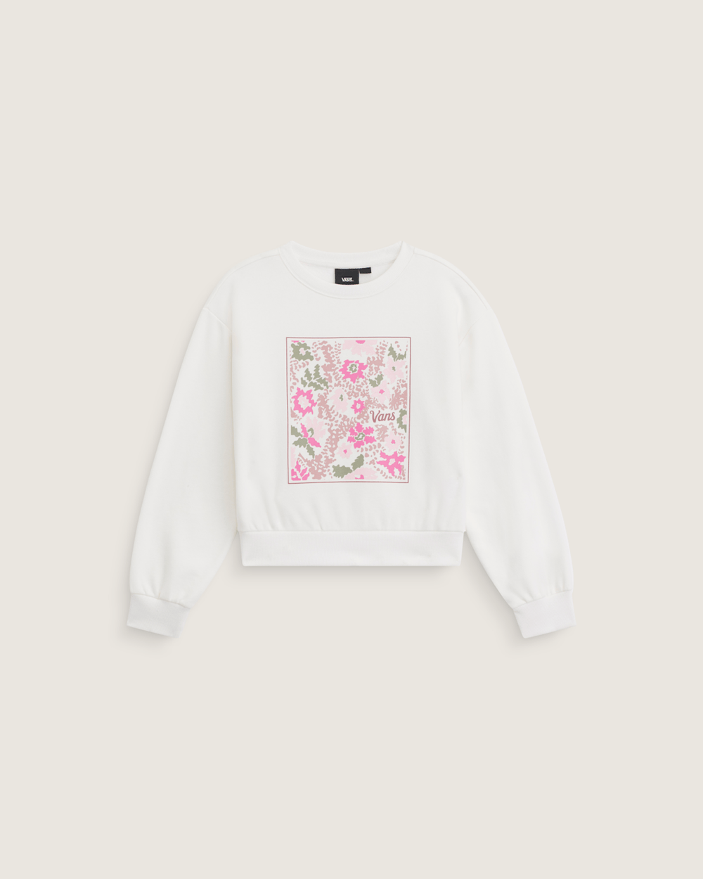 Kids Vans Kids Flow Field Crew Sweatshirt in Marshmallow White