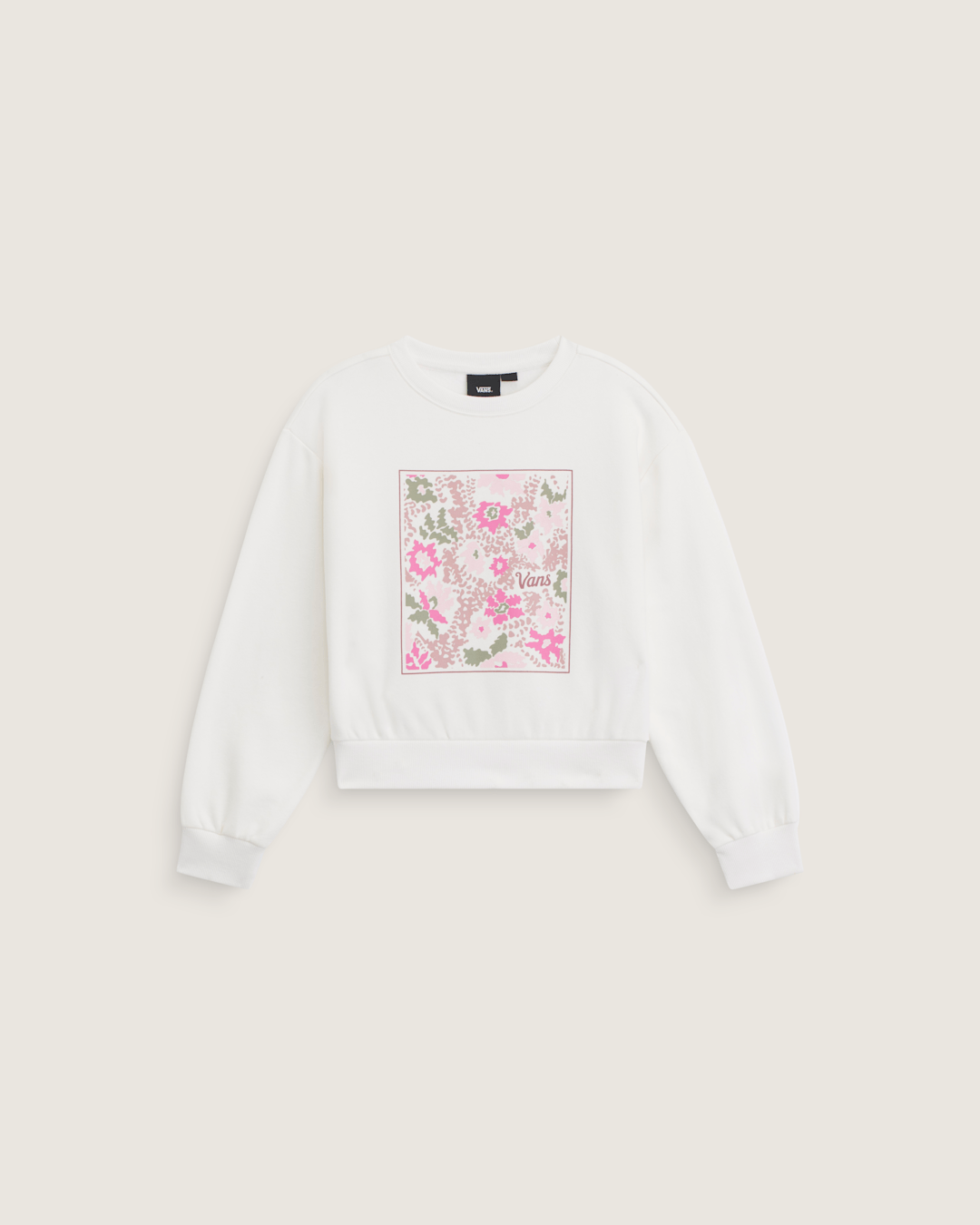 Kids Vans Kids Flow Field Crew Sweatshirt in Marshmallow White