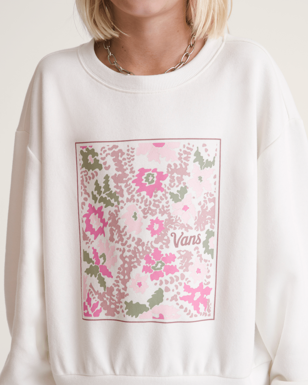 Kids Vans Kids Flow Field Crew Sweatshirt in Marshmallow White