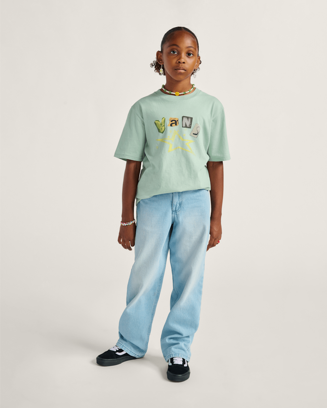 Kids Vans Kids Perforate T-Shirt in Olive Green