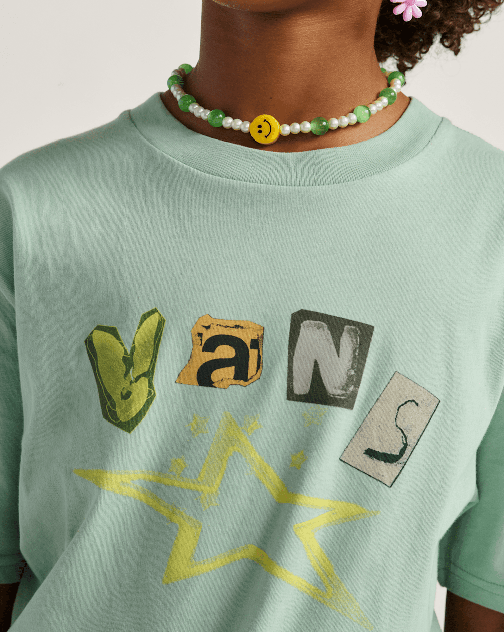 Kids Vans Kids Perforate T-Shirt in Olive Green