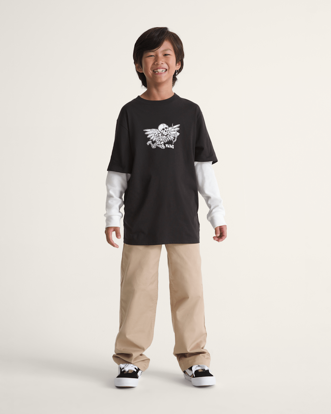 Kids Vans Kids Authentic Chino Loose Pant in Incense Brown