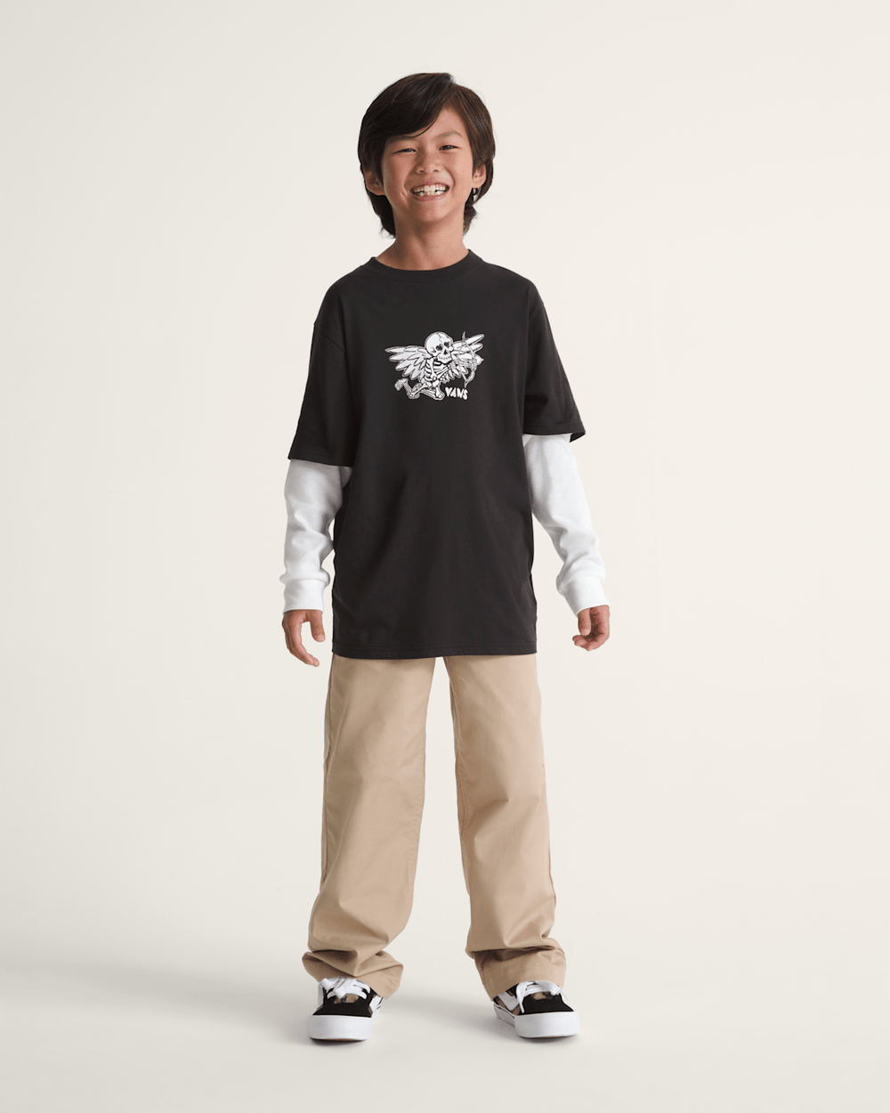 Kids Vans Kids Authentic Chino Loose Pant in Incense Brown