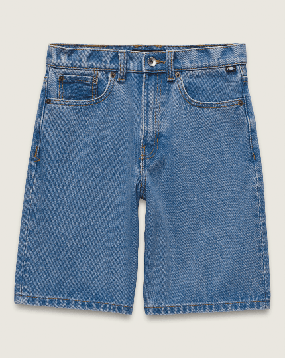 Kids Vans Kids Check-5 Baggy Denim Shorts in Stonewash Blue