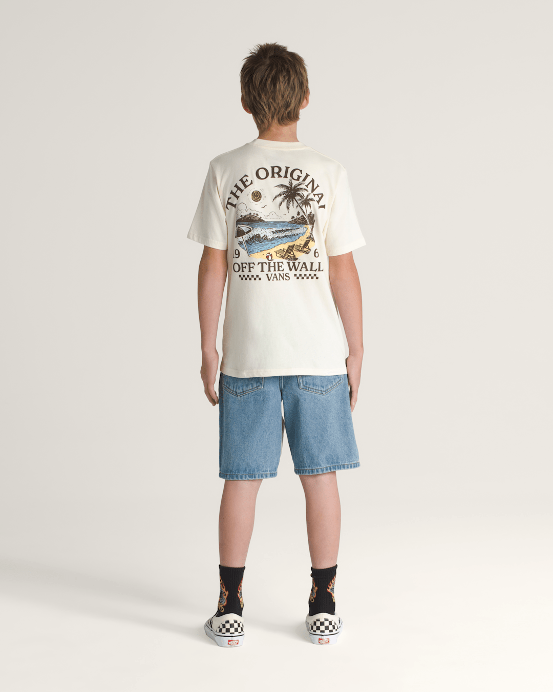 Kids Vans Kids Check-5 Baggy Denim Shorts in Stonewash Blue