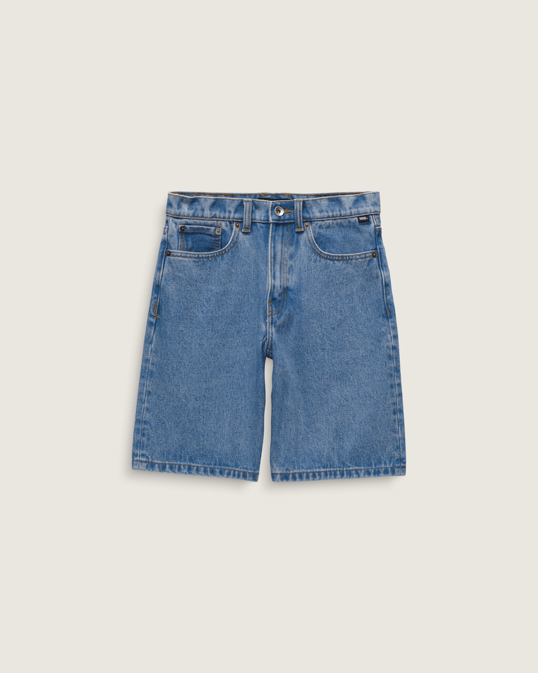 Kids Vans Kids Check-5 Baggy Denim Shorts in Stonewash Blue