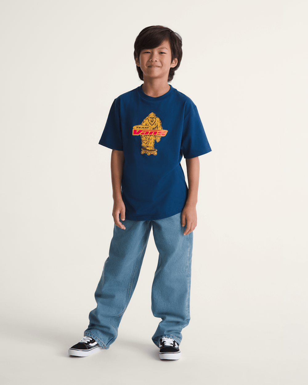 Kids Vans Kids Check-5 Loose Denim Pants in Stonewash Blue
