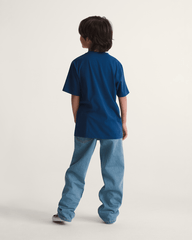 Kids Vans Kids Check-5 Loose Denim Pants in Stonewash Blue