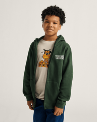 Kids Vans Kids Classified Zip Hoodie in Dried Kelp Green