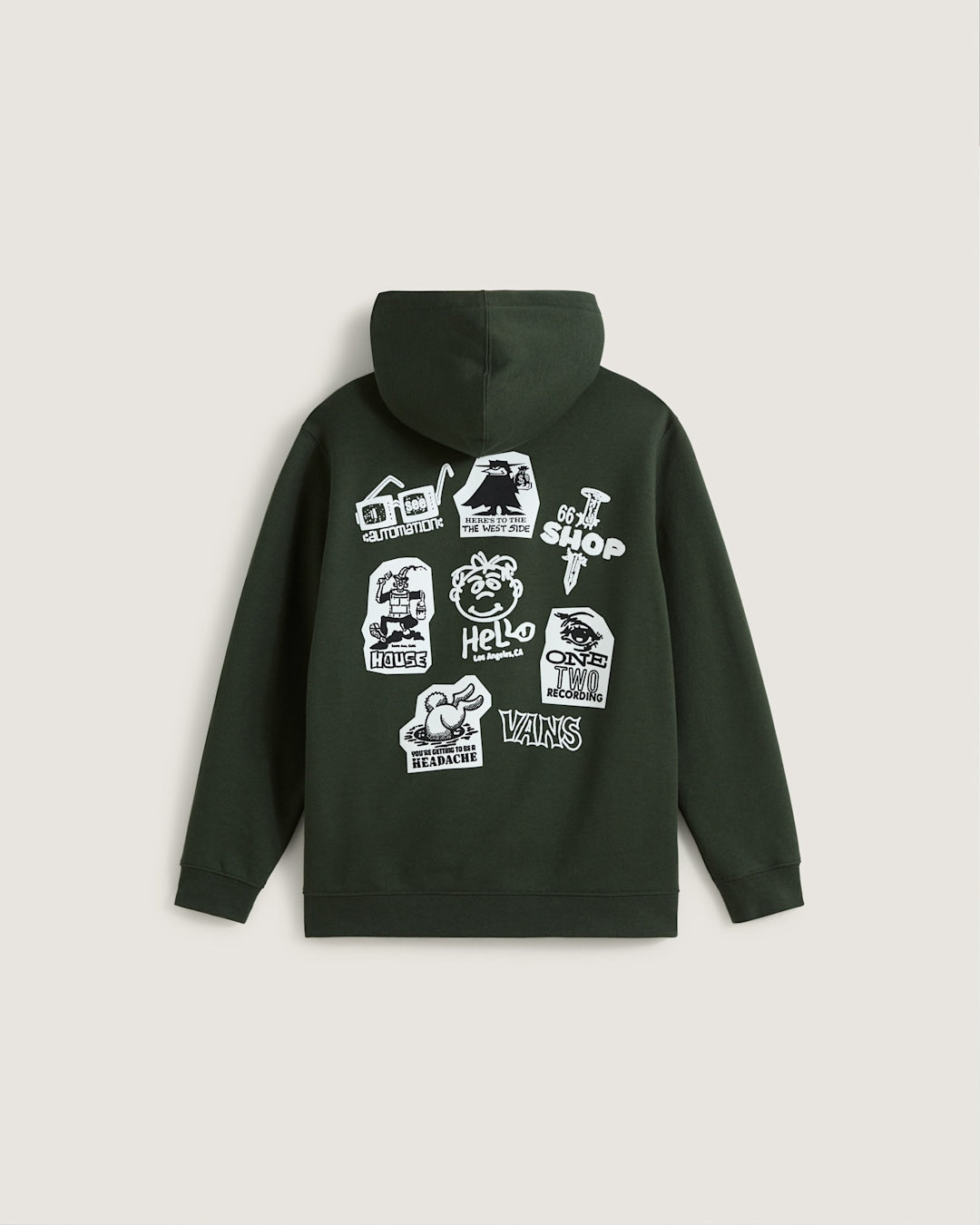 Kids Vans Kids Classified Zip Hoodie in Dried Kelp Green